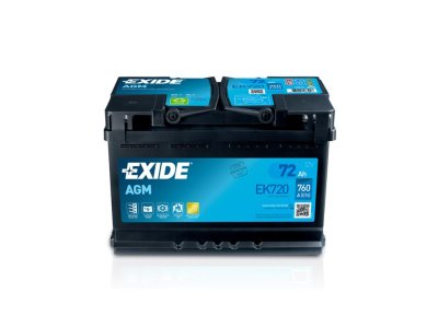 Akumulátor EXIDE Start - Stop   72 Ah AGM  EK   720