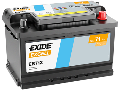 EXIDE Excell 12V 71Ah  EB 712